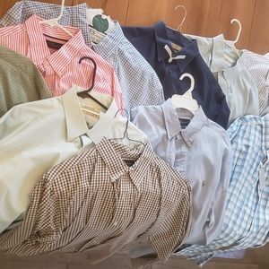 12 Mens top brand long sleeve dress shirts.